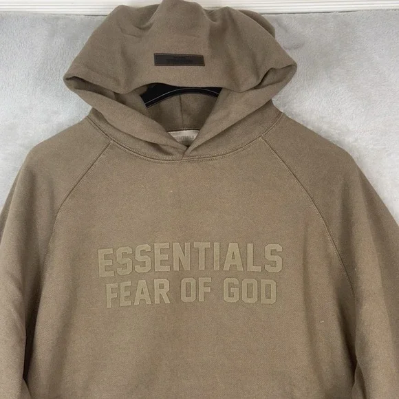 Essentials Fear Of God Hoodie 'Wood' Color Size Large Half-size Oversized NWT - Picture 1 of 14
